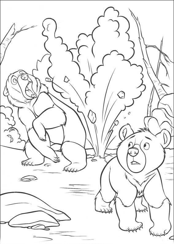 coloriage frere des ours l eruption